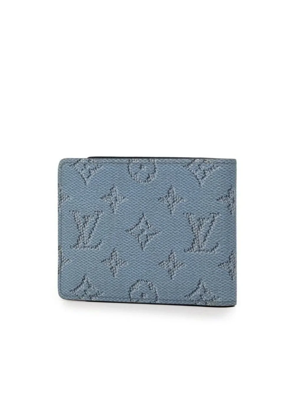 Louis Vuitton Monogram Heritage Portefeuille Multiple Bifold Wallet Blue Leather